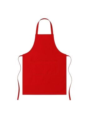 Red Adjustable Apron with Pockets – Unisex Polyester Apron for Cooking, Crafts,